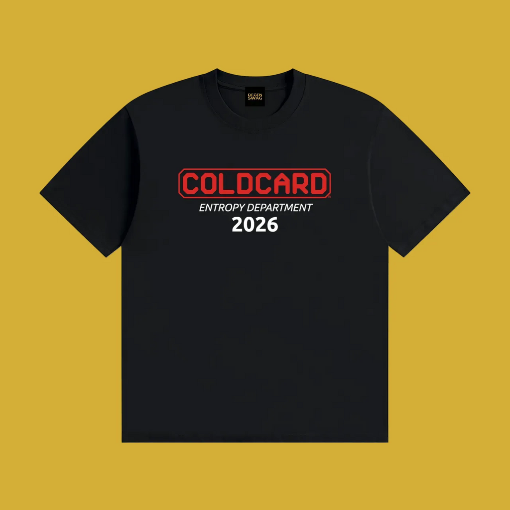Coldcard Entropy Dept Unisex Cotton T-Shirt Black - Degen Swag