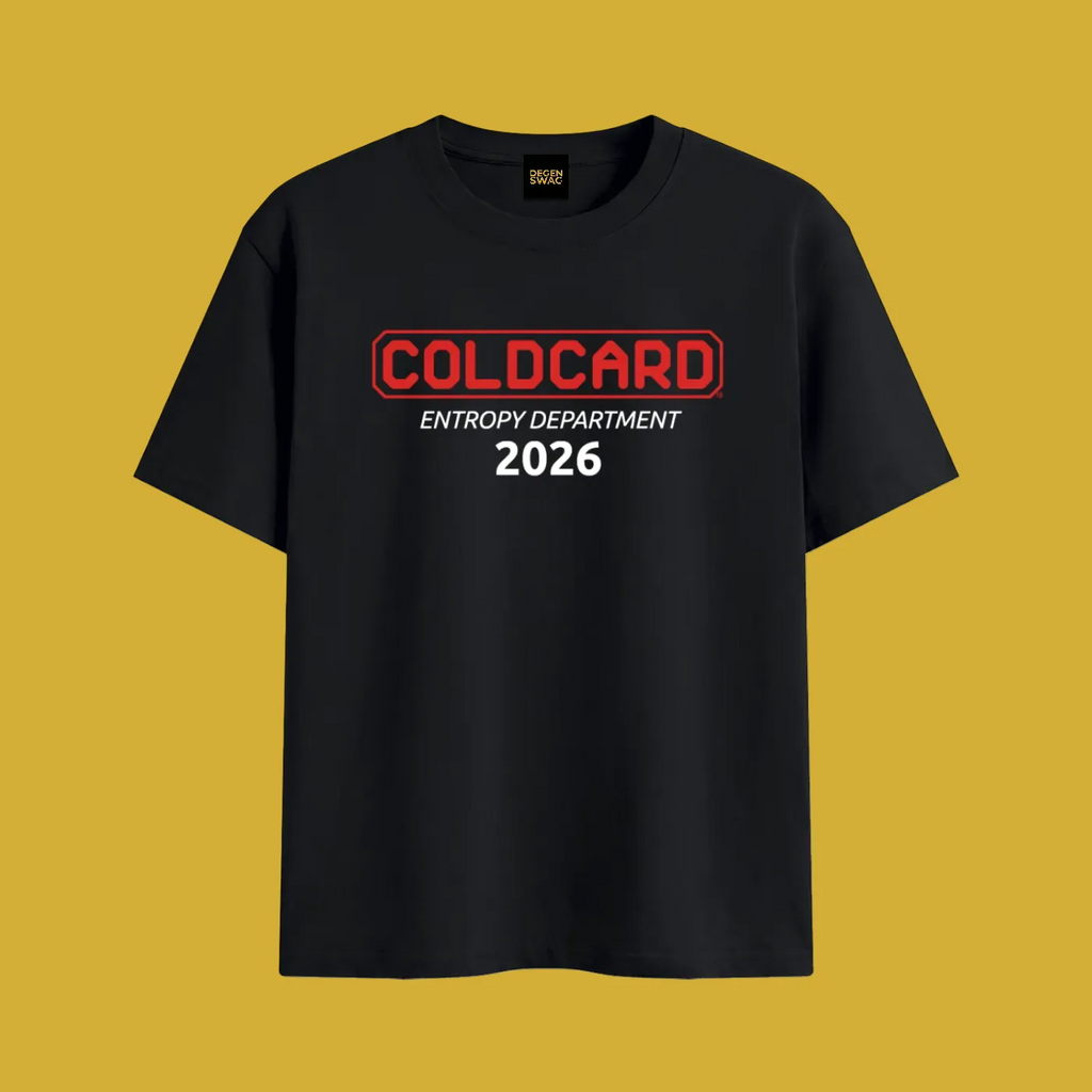 Coldcard Entropy Dept Unisex Cotton T-Shirt Black - Degen Swag