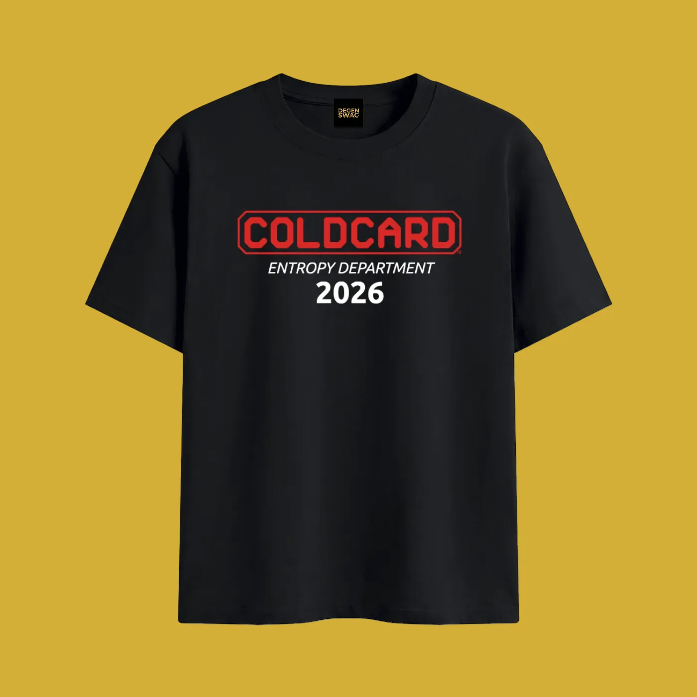 Coldcard Entropy Dept Unisex Cotton T-Shirt Black - Degen Swag
