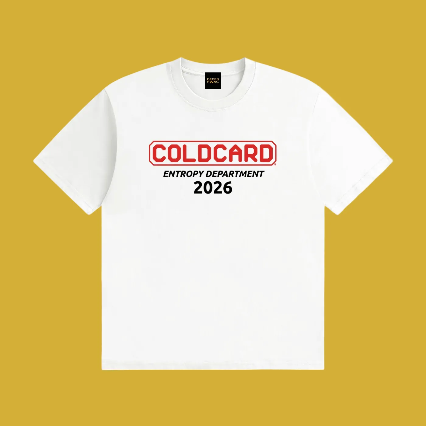 Coldcard Entropy Dept Unisex Cotton T-Shirt White - Degen Swag